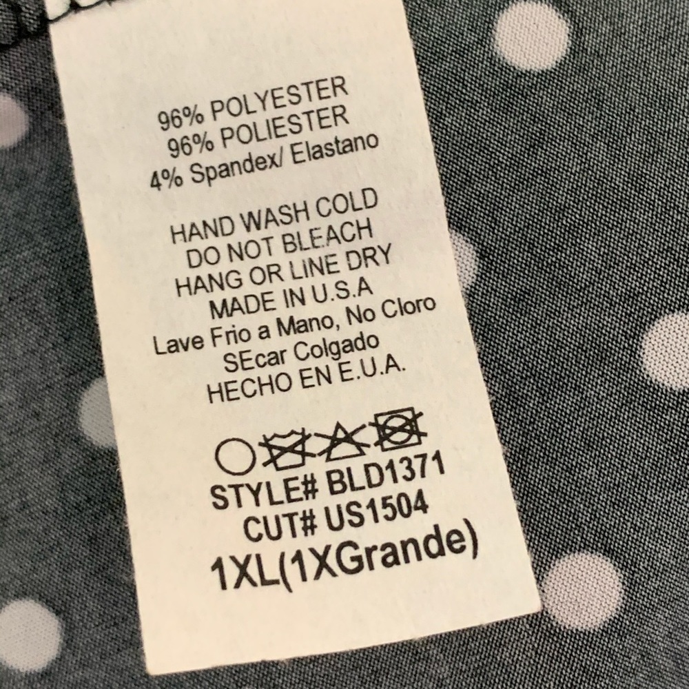Crossover V-Neck bodice with a faux wrap skirt 1XL - Picture 9 of 13